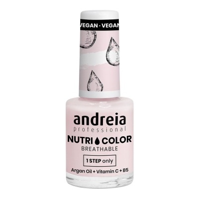 Frasco de verniz de unhas Andreia Nutri Color rosa claro