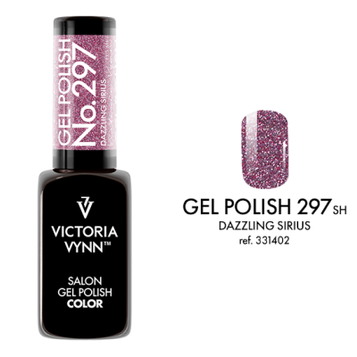 Verniz gel preto Victoria Vynn com tampa rosa brilhante e amostra da cor