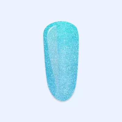 Verniz de unha azul claro com brilho