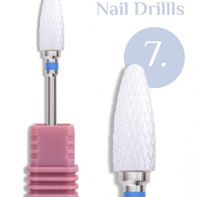 Broca para unhas INOCOS Nail Drills com base rosa e detalhe azul