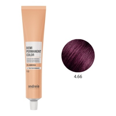 Tubo de tinta de cabelo semi-permanente cor bordô Andreia Professional