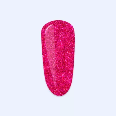Unha postiça cor rosa glitter