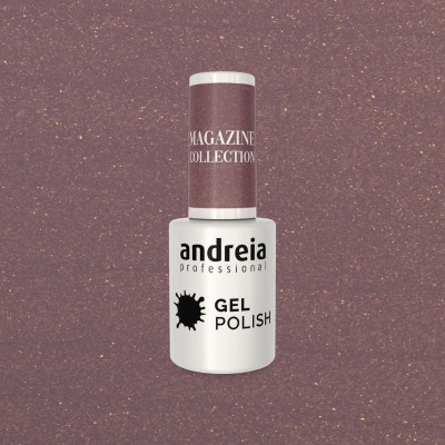 Frasco de verniz gel para unhas Andreia Professional cor castanha com brilhos