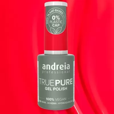 Verniz gel para unhas cinza Andreia professional True Pure com tampa vermelha