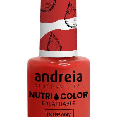 Frasco de verniz para unhas vermelho alaranjado da marca Andreia