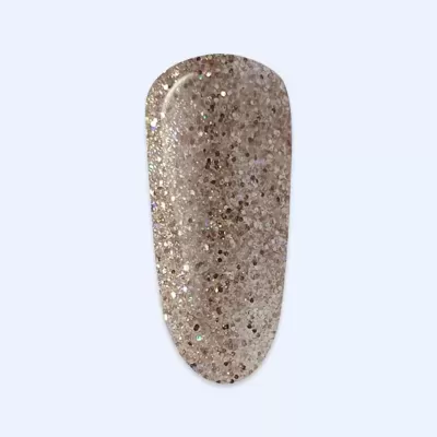 Unha artificial com glitter prateado e glitter holográfico