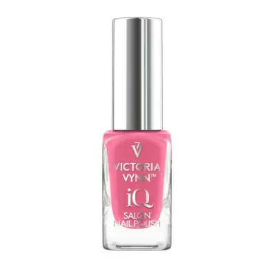 Esmalte de unhas Victoria Vynn rosa em frasco transparente com tampa prateada