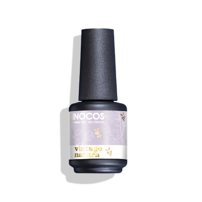Frasco de verniz gel Inocos vintage natura com tampa preta fosca
