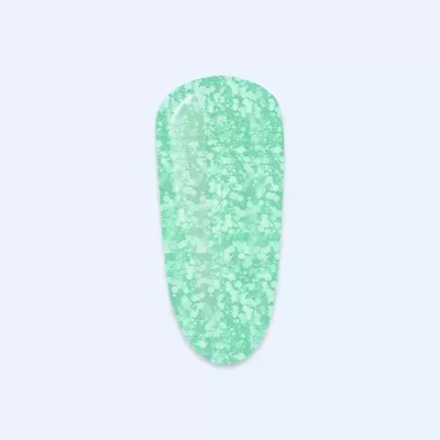 Convite retangular verde com padrão de confete branco