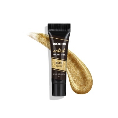 Tubo de gel de pintura para unhas dourado Inocos Artist Paint Gel