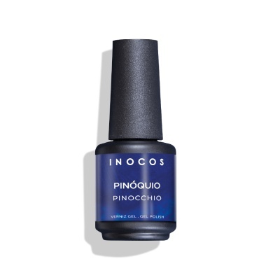 Frasco de verniz gel azul escuro INOCOS com tampa preta