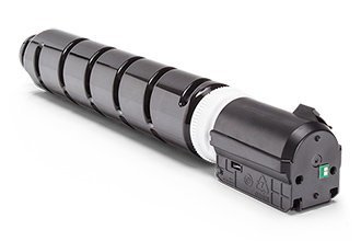 toner preto para impressora com corpo cilíndrico e segmentos pretos brilhantes