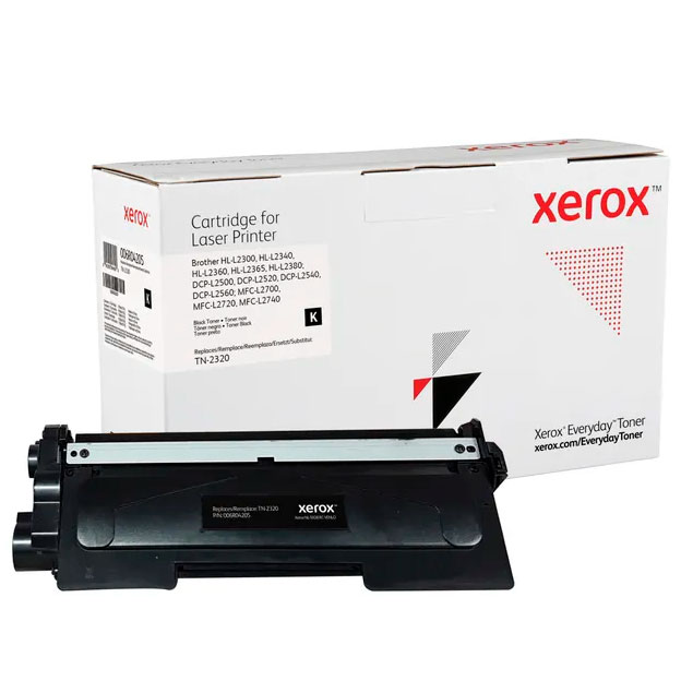 Cartucho de toner preto Xerox TN-2320 com embalagem branca para impressora laser