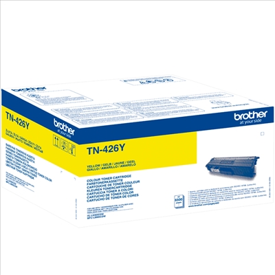 Cartucho de toner Brother TN-426Y amarelo na embalagem