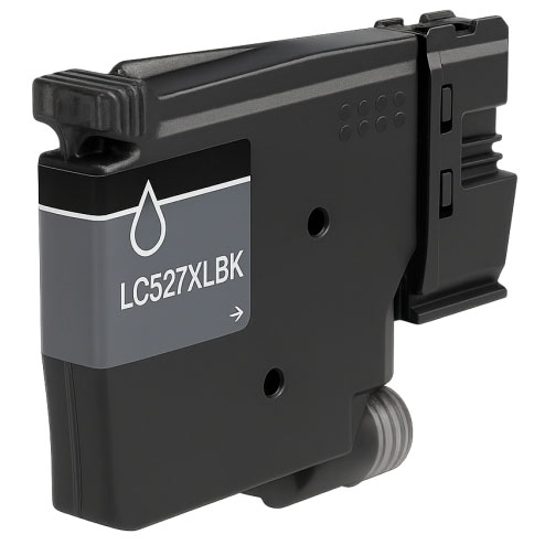 Cartucho de tinta preto com etiqueta LC527XLBK