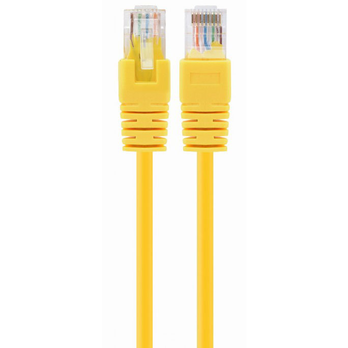 Cabo de rede amarelo com conectores RJ45
