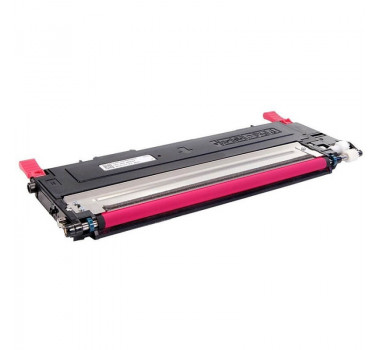 Toner de impressora preto e rosa com etiquetas
