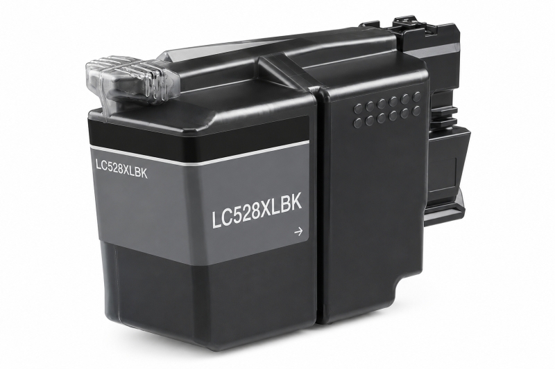 Cartucho de tinta preto LC528XLBK em plástico rígido com tampa transparente