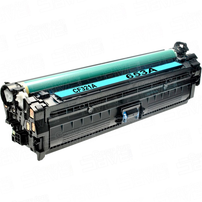 toner para impressora CF321A 653A preto com cilindro verde-azulado