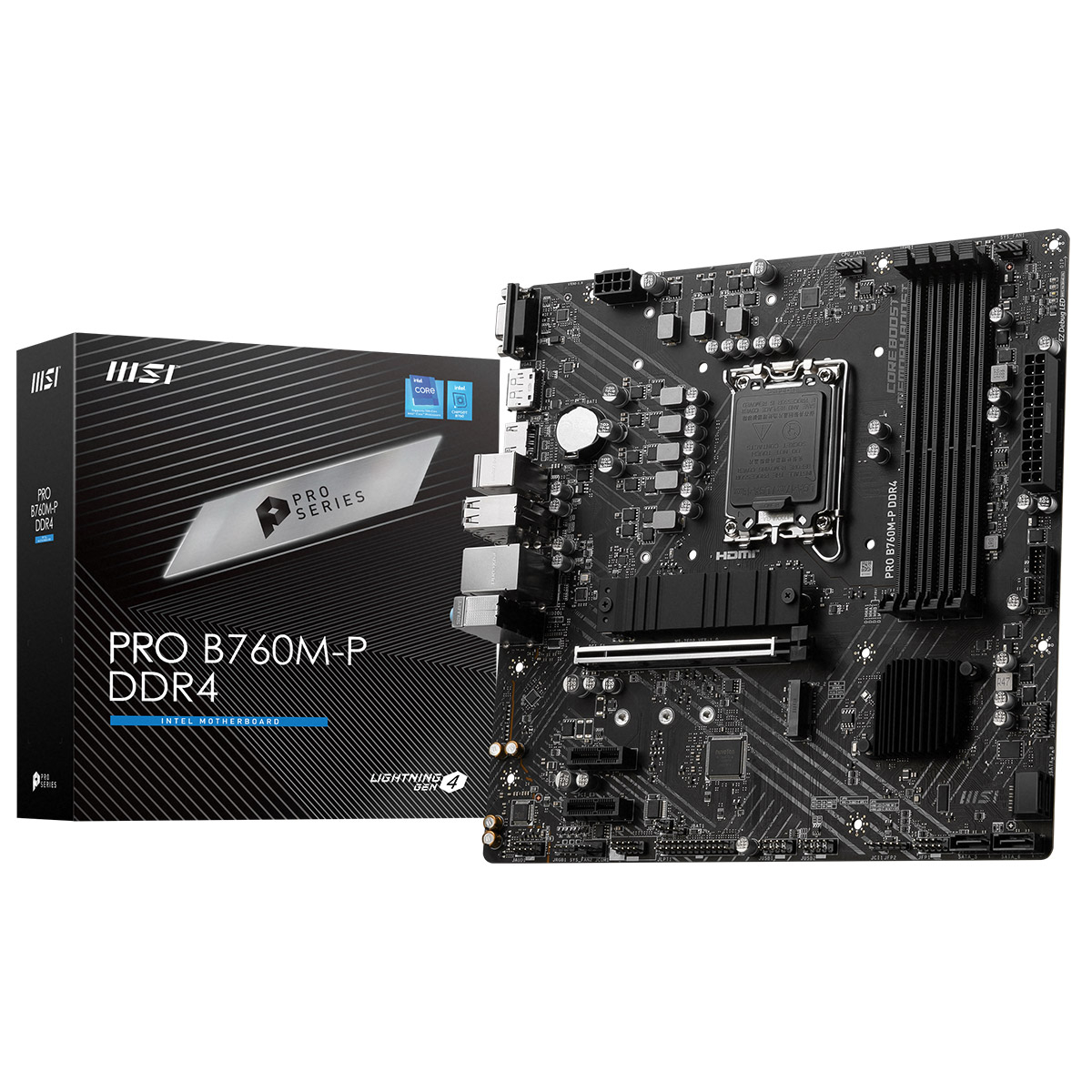 Placa-mãe MSI PRO B760M-P DDR4 com caixa