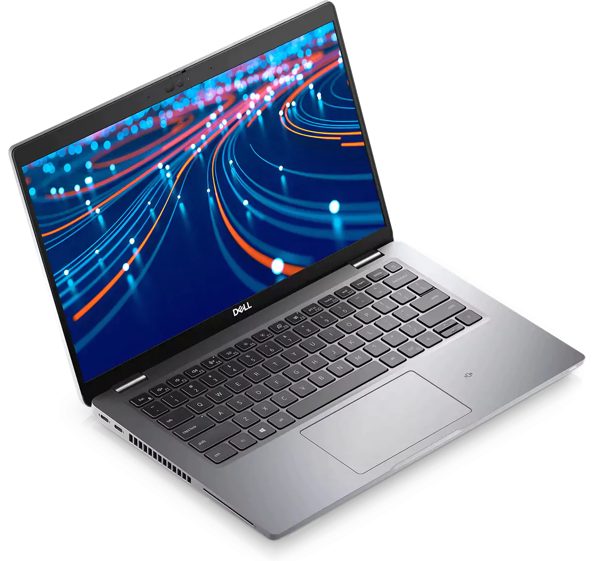 Computador portátil Dell cinza prateado com ecrã iluminado