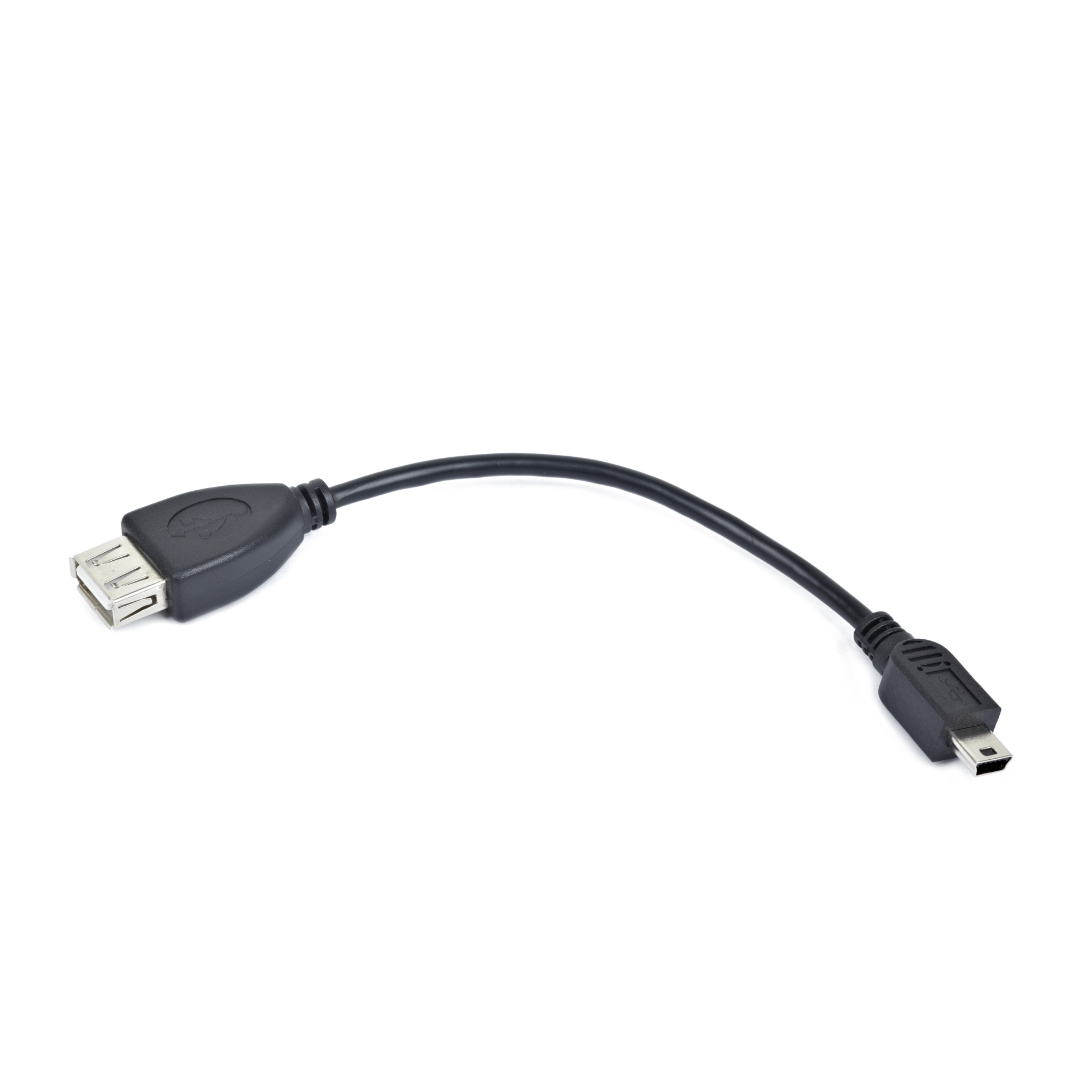 Cabo adaptador USB fêmea para micro USB macho preto