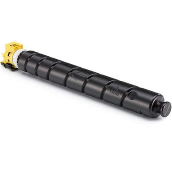 Cartucho de toner preto para impressora com componentes amarelos e brancos