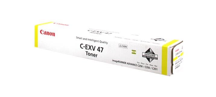 Embalagem branca e amarela para toner Canon C-EXV 47