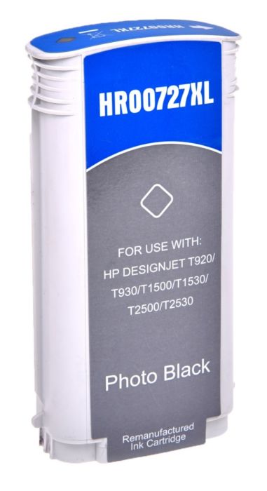 Cartucho de tinta preta fotográfica HR00727XL compatível com HP DesignJet