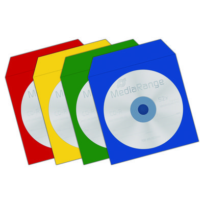 Envelopes coloridos para CDs com discos MediaRange