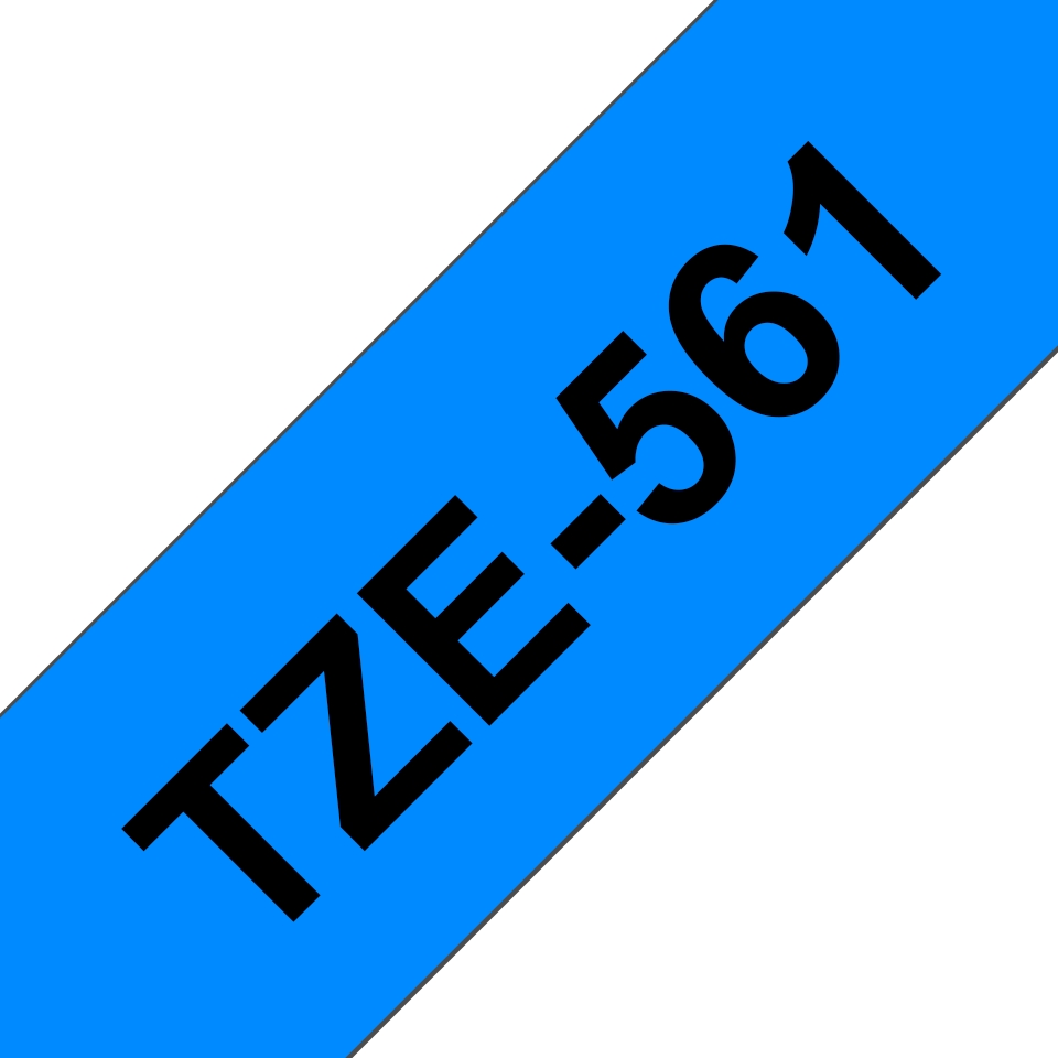 Etiqueta de fita adesiva azul com texto TZE-561