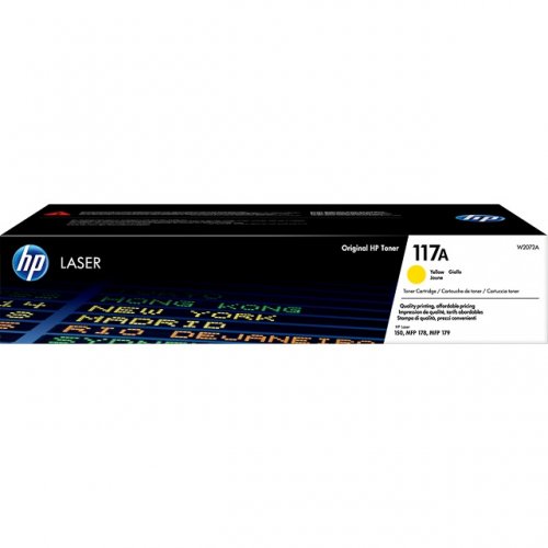 Cartucho toner HP Laser Original 117A amarelo em caixa preta