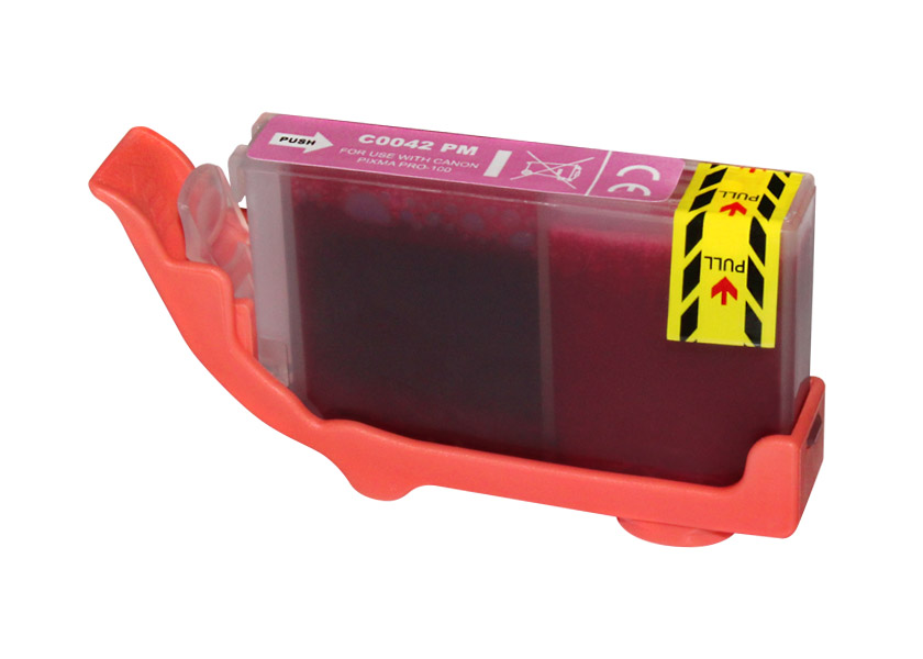 Cartucho de tinta magenta para impressora Canon com suporte plástico laranja