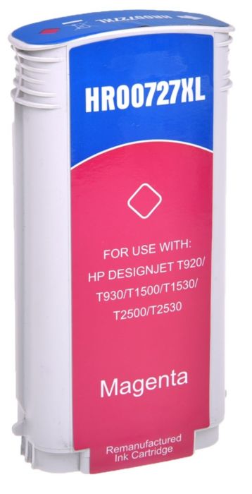 Cartucho de tinta magenta reciclado para HP DesignJet HRO0727XL