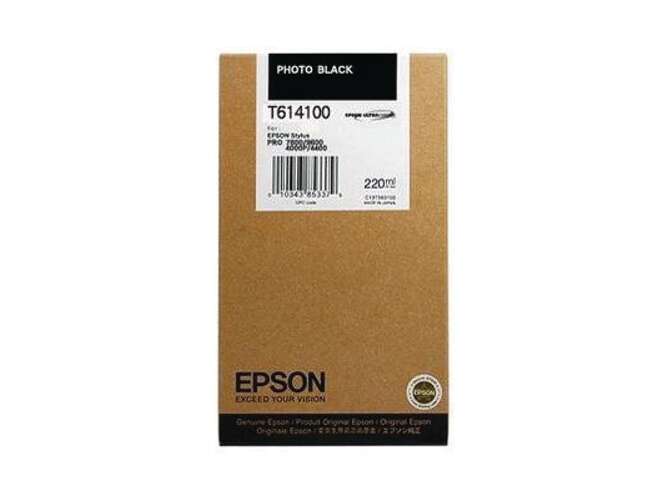 Cartucho de tinta Epson Photo Black T614100 em embalagem castanha