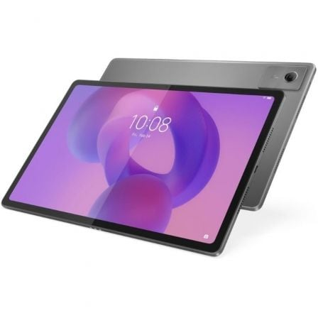 Tablet cinzento com ecrã tátil e câmara traseira