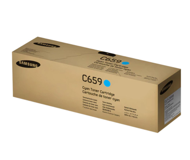 Embalagem de cartucho de toner Samsung C659 cyan
