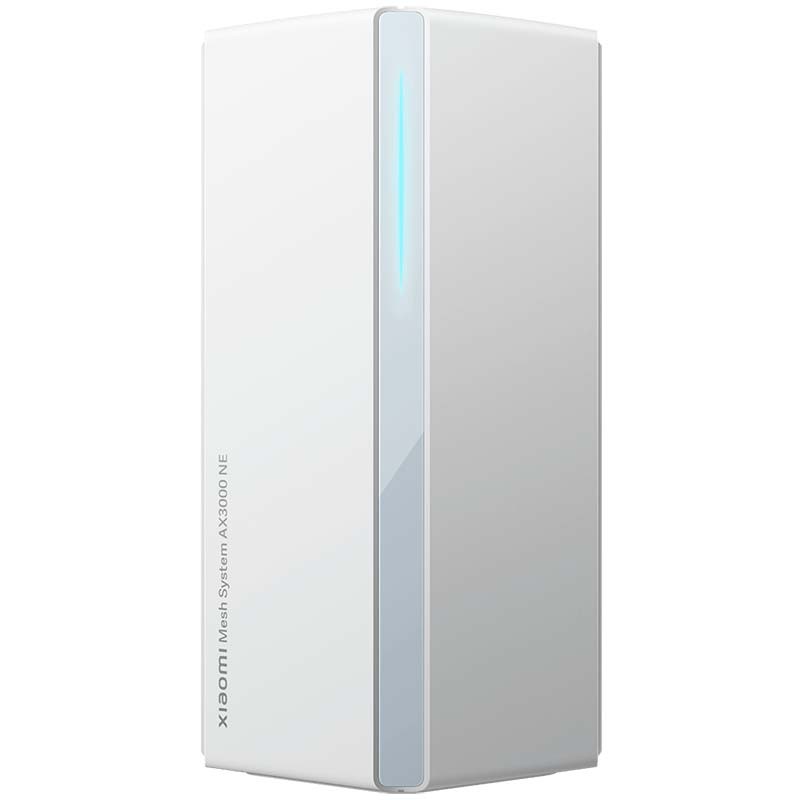 Roteador branco Xiaomi Mesh System AX3000 NE com luz azul central