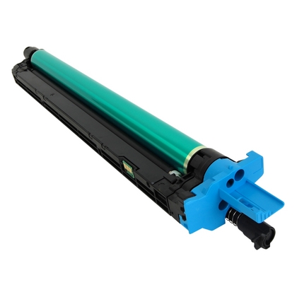 Cartucho de toner preto com cilindro verde e tampa azul
