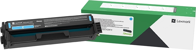 Toner preto Lexmark com caixa verde, branco e preto