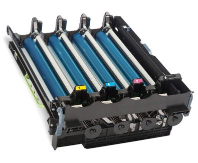 Suporte para cartuchos de toner de impressora com cilindros coloridos