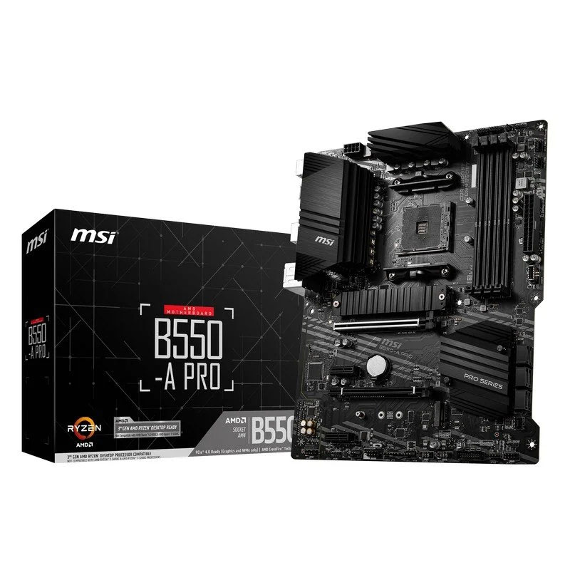Placa mãe MSI B550-A PRO com embalagem
