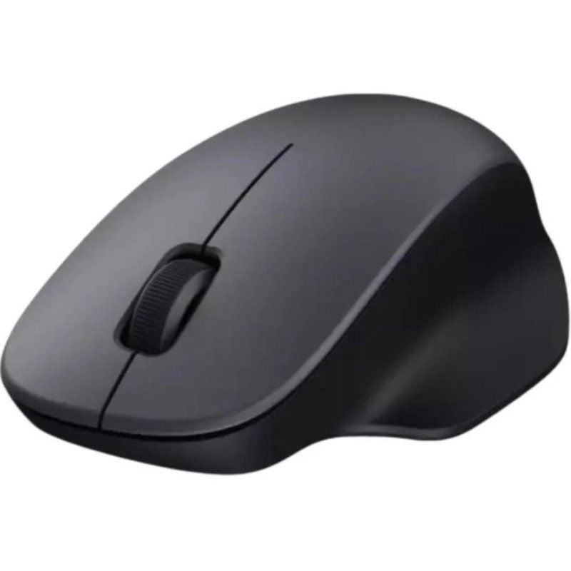 Rato de computador preto sem fios com botão de scroll central