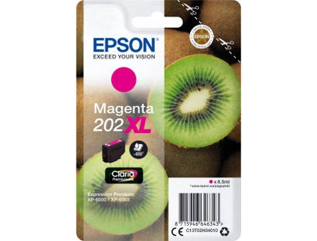 Cartucho de tinta Epson Magenta 202XL com imagem de kiwi