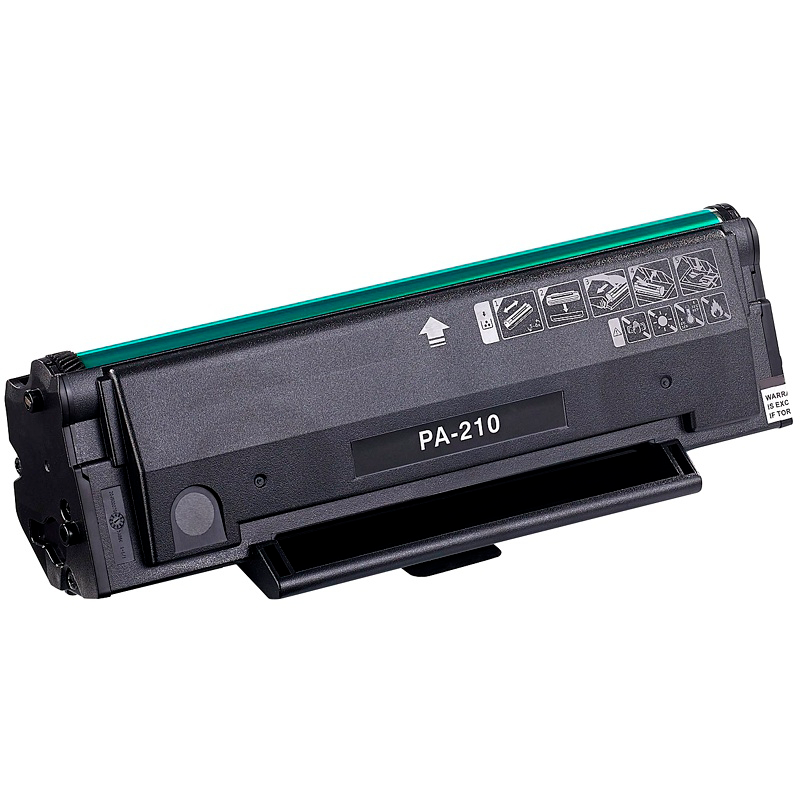 Toner de impressora PA-210 preto com etiquetas instrucionais