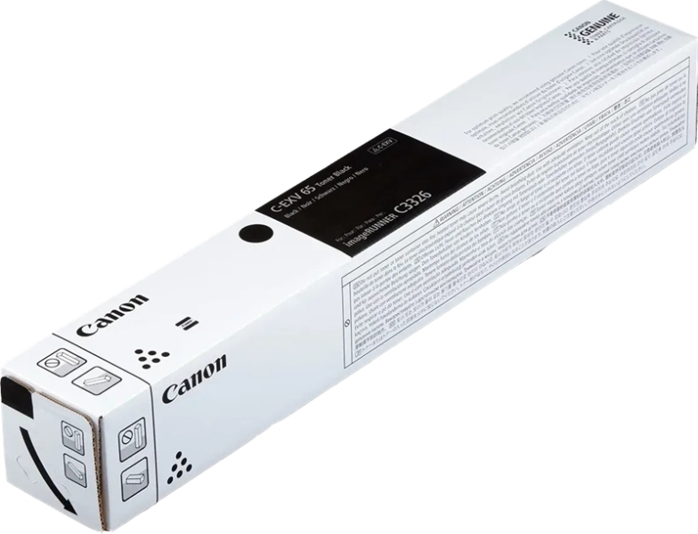 Embalagem branca de toner Canon C-EXV 65 para impressora, com texto preto.