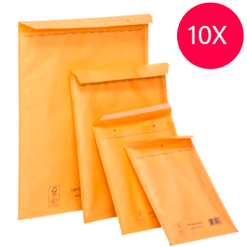 Conjunto de 10 envelopes almofadados castanhos