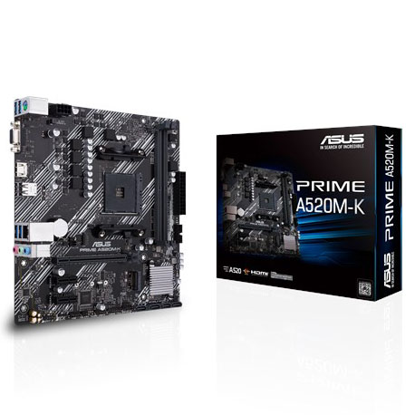 Placa-mãe ASUS PRIME A520M-K com caixa