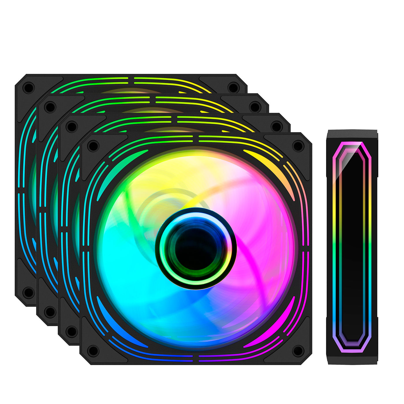Conjunto de ventoinhas RGB e barra de iluminação RGB para computador