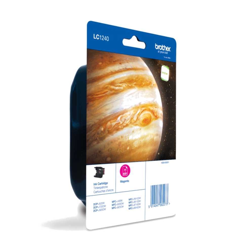 Cartucho de tinta Brother LC1240 com imagem de Júpiter na embalagem